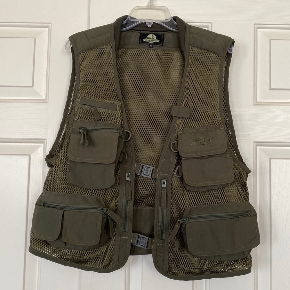Fisherman Men's Outdoor Safari Photography Fishing Vest Size XL